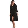 thumbnail image 5 of Doaraha Cotton Robe Women Lightweight Spa Shower Night Bathrobe Long Sleeve Knit Soft Kimono Sleepwear Ladies Loungewear, 5 of 10
