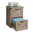 thumbnail image 3 of GALAXHERO 2 Drawer File Cabinet with Lock and Key, Engineered Wood Office Cabinet for Home Office, Small Filing Cabinet, Gray Oak, 3 of 7