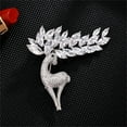 thumbnail image 1 of Fiudx Liquidación De Ahorros De Verano Broche De Circonita De Cervatillo Brillante, Accesorios De Broche De Ciervo Sika De Alta Gama, 1 of 2