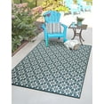 thumbnail image 5 of Unique Loom Outdoor Trellis Collection Area Rug - Tiles (5' 1" x 8' Rectangle Navy Blue/Ivory), 5 of 8