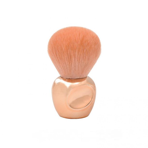 1 Uds. Brocha para polvos sueltos con mango de oro rosa de manzana pequeña, brocha de maquillaje Manual para rubor, herramienta de maquillaje de belleza para principiantes de fibra de cabello Feliz Sencillez