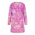 thumbnail image 4 of Funicet Robe d'Été Décontractée, Mode et Décontractée pour Femmes Automne et Hiver Col Rond Manches Longues Robe Imprimée, 4 of 6