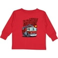 thumbnail image 3 of Inktastic Little Brother Fire Truck Boys Long Sleeve Toddler T-Shirt, 3 of 5