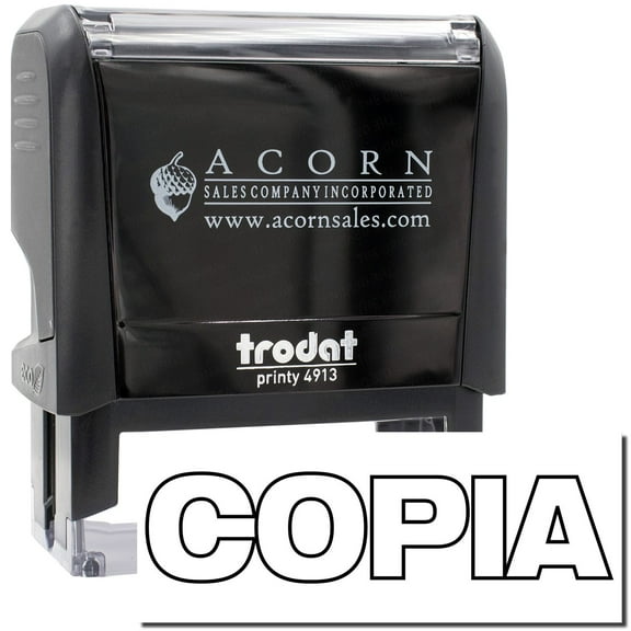 Large Self-Inking Copia Stamp, Trodat Printy 4913, Press and Print Stamping, Impression Size 7/8" x 2-1/4", Up to 10,000 Impressions - Black Ink