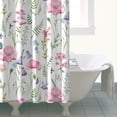 thumbnail image 4 of Pioneer Flower Floral Print Pattern Shower Curtain 72"x72" ,Bathroom Decorative Shower Curtains Set with 12 Hooks,Modern Waterproof Washable Shower Curtain, 4 of 6