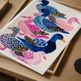 thumbnail image 2 of Colorful Ducks Pattern Poster Kitsch Animal Wall Art Decor, Matte Canvas Stretched, Posters for Room Bedroom Living Room Bathroom Wall Decor, Posters & Art Prints, Gift., 2 of 6