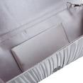 thumbnail image 4 of Elegant Pleated Satin Floral Crystal Flap Clutch Evening Bag, 4 of 4