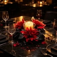 thumbnail image 2 of 1 Pc Halloween Decor Candle Ring Wreath Inner 3" Fall Candle Rings Wreaths Gothic Artificial Pumpkin Maple Leaf Candle Holder Rings with Berries for Pillar Candles, 13.8 Inch, B, 2 of 8