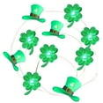 thumbnail image 5 of JVBTVB St. Patrick's Day String Lights, 10ft LED Clover Hat Shaped Fairy Lights, Battery Operated Green Holiday Decor for Indoor Outdoor, IP43, 5 of 8