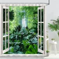 thumbnail image 4 of Forest Waterfall Outdoor Landscape Shower Curtain Tropical Plants Nature Landscape Polyester Fabric Bath Curtains Bathroom r, 4 of 6