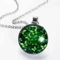 thumbnail image 2 of Saint Patrick's Day Glass Circular Pendant Necklace Jewelry, 2 of 5