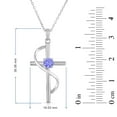 thumbnail image 2 of Natalia Drake Ribbon Tanzanite Cross Necklace for Women in Rhodium Plated Sterling Silver, 2 of 5
