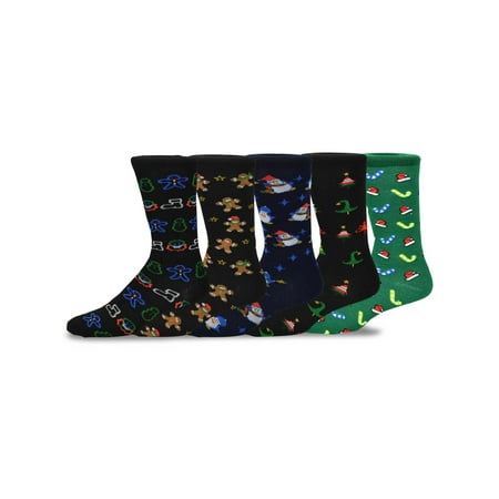 TeeHee Christmas and Holiday Fun Crew Socks for Men