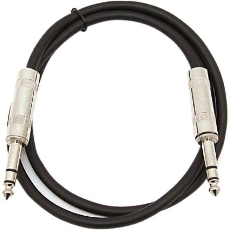 Seismic Audio SATRX-3, 6 Pack of Black 3 Foot TRS Patch Cables