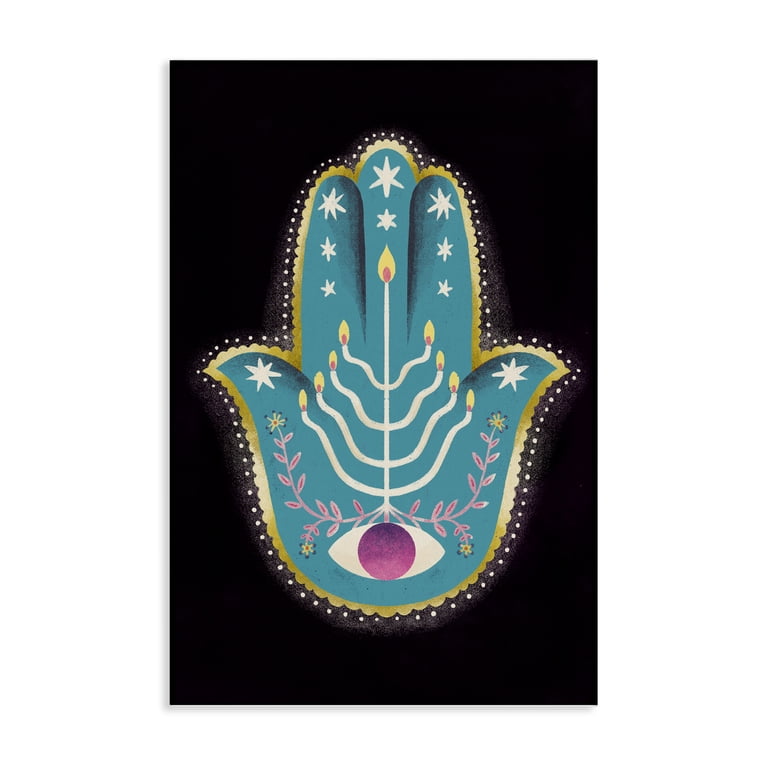 Stupell Eclectic Spiritual Folk Hamsa Canvas, 16x24 photo 1
