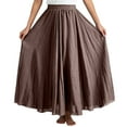thumbnail image 3 of Elegant Flowy Women's High Waist Skirt Boho Maxi Long Skirt with Elastic Waist for Daily Wear and Party, 3 of 6