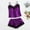 Purple, variant on BONIXOOM Christmas Pajamas Christmas Pajamas Women Loungewear Tie Short Sleeve Solid Sleepwear Sets Black L