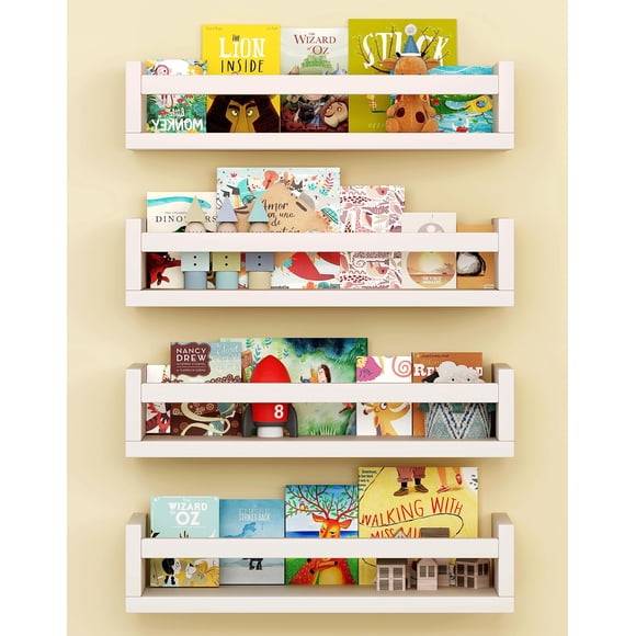 Estantería infantil de pared Onlysky, juego de 4 unidades, madera blanca