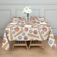 thumbnail image 3 of White Orange Baseball Gear Pattern Square Tablecloth,Waterproof Square Table Cover,Wipeable Spillproof Washable Table Cover for Home Kitchen Party Decor 60"x60"(152x152cm), 3 of 6