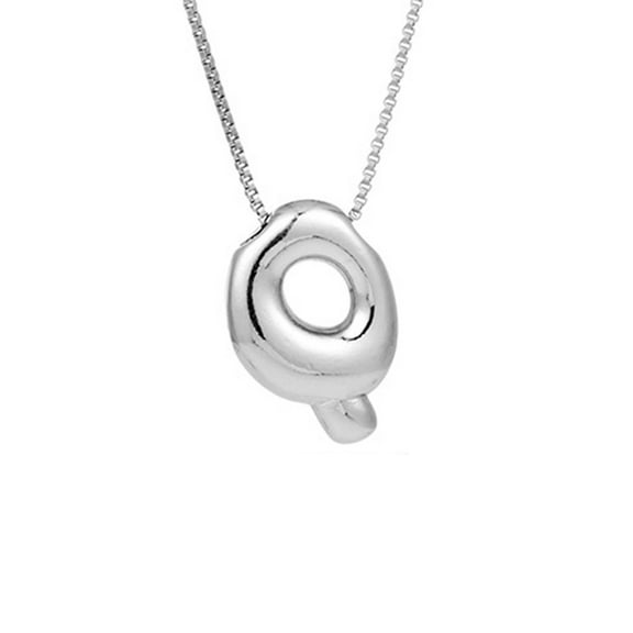 Xecvkr Letter Necklace Silver Initial Pendant Personalized Women Mom Jewelry Electroplated Alloy 26 Letters Gift Fashion Accessory 1 Piece