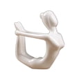 thumbnail image 1 of Estatua de yoga de cerámica, figura decorativa para interiores y exteriores, para el hogar y el jardín. 9x3.5x9cm, 1 of 5