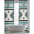 thumbnail image 5 of Turquoise Boho Sheer Curtains 84 Inch Length 2 Panels Set for Living Room/Bedroom, Southwestern Ethnic Aztec Retro Geometric Curtain Sheers Drapes Rod Pocket Curtains Window Treatment Set 52''x84''x2, 5 of 7