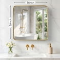 thumbnail image 2 of Gianna Anti-Fog Bathroom Wall Mirror – 36" x 36" Shatterproof Vanity Mirror with Rectangular Metal Frame, Gold, 2 of 5