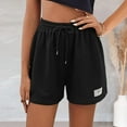 thumbnail image 2 of Sngxgn Womens Casual Comfy Shorts Summer with Pockets Wide Leg Cotton Short(Black,L), 2 of 4
