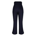 thumbnail image 5 of felwors Fleece Lined Leggings Women High Waist Winter Thermal Flare Yoga Pants Lifting Bootcut Bell Bottom with Pockets (Navy, XXL), 5 of 6