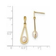 thumbnail image 2 of 14K Yellow Gold Earring Drop & Dangle Women'S 5-6Mm White Rice Freshwater Cultured Pearl Post Earrings, 2 of 2