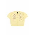 thumbnail image 3 of Forever 21 Floral Embroidered Puff-Sleeve Cardigan, Color-Yellow, Size-M, 3 of 5