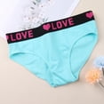 thumbnail image 2 of Plus Size Women's Low Rise Bikini Briefs, Sexy 'LOVE' Letter Waistband Panties, Soft Breathable Cotton Stretch Underwear for Daily Comfort Green M, 2 of 6