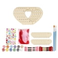 thumbnail image 2 of Campanas de viento con forma de corazón, placa de madera con pincel, para patio, interior y exterior. Estilo B, 2 of 7