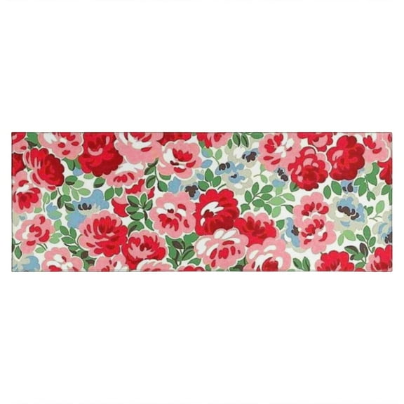 Pioneer Flower Floral Print Pattern Kitchen Rug Mat,Kitchen Runner Rugs Non Skid Washable,Decorative Kitchen Floor Mats for Kitchen,Sink,Laundry,17"X47"