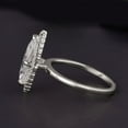 thumbnail image 3 of Cora Jewellery 1.5 CT Marquise Moissanite Halo Engagement Ring For Women, 10K White Gold, 3 of 6