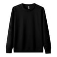 thumbnail image 2 of hlysgo Men's Long Sleeve T Shirts Casual Big and Tall Solid Color Crewneck Pullover Shirt Comfy Base Layer Trendy Fall Winter Basic Tees Black XXXL, 2 of 4