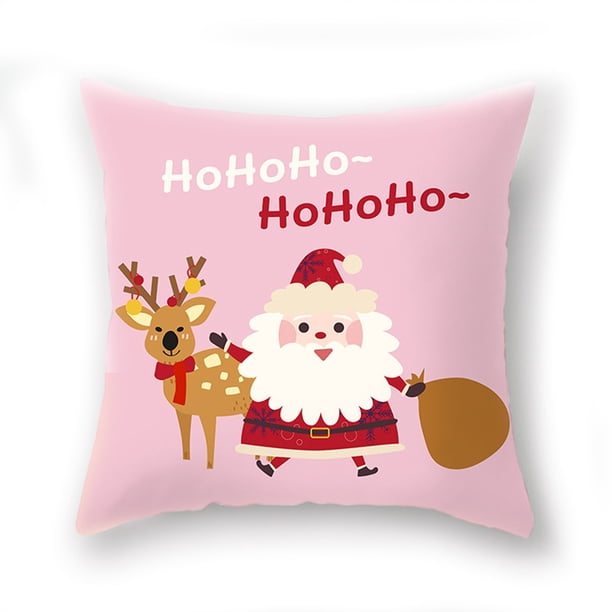 Moyic Funda de almohada de 2 piezas con estampado de elementos navideños, decoración de funda de almohada de poliéster lavable para sofá, funda de Kits de decoración para fiestas B-06733 Moyic HA007819-33