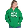 thumbnail image 3 of Girls Just Wanna Have Funds Money Zip Hoodie Sweatshirt Women Brisco Brands M, 3 of 6