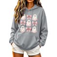 thumbnail image 3 of ThriftyPlait Women Halloween Graphic Hoodie Long Sleeve Loose Fit Top for Holiday Casual Fall Pullover Sweatshirt with Front Pocket, 3 of 6