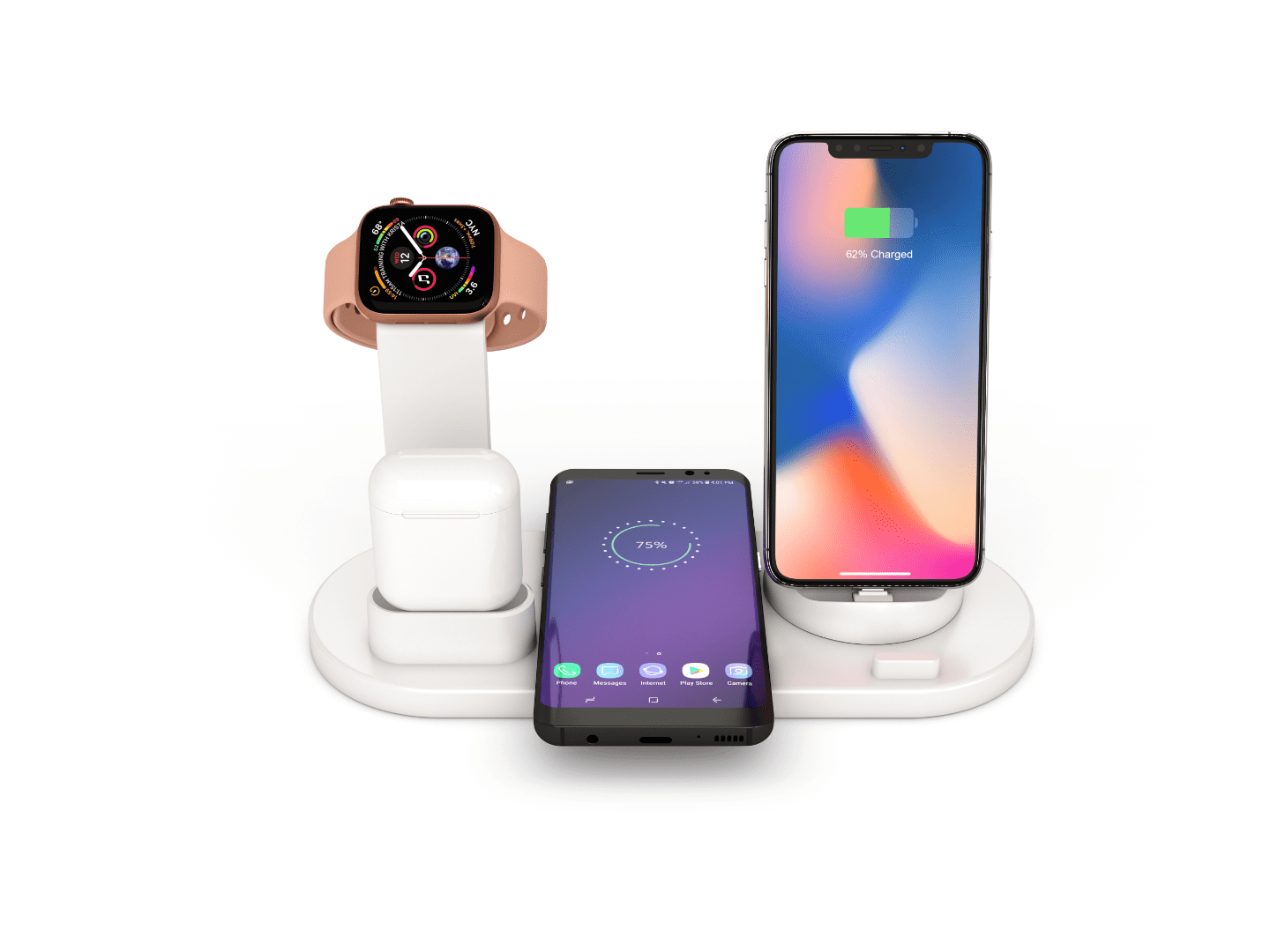 Black Friday Wireless Charger 3 In 1 Wireless Charging Stand Charging Station For Multiple Devices Qi Fast Wireless Charging Dock Compatible Iphone X Xs Xr Xs Max 8 8 Plus Airpods Walmart Com Walmart Com