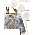 thumbnail image 5 of Blue Coastal Starfish Rectangle Tablecloth, Beach Nautical Shell Eucalyptus Rustic Waterproof & StainResistant Tablecloth, Washable Oil-proof Table Cover for Dining/Party/Wedding/Buffet 54x108 In, 5 of 9