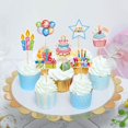 thumbnail image 4 of Cyodoos 24 toppers coloridos para cupcakes de cumpleaños, 4 of 6