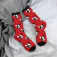 thumbnail image 5 of Balery Bulldog Red Pattern Crew Socks Unisex– Soft & Breathable Socks for Men & Women, One-Size Fits Most (US 5-11), Comfortable & Durable for Daily Wear, 5 of 6