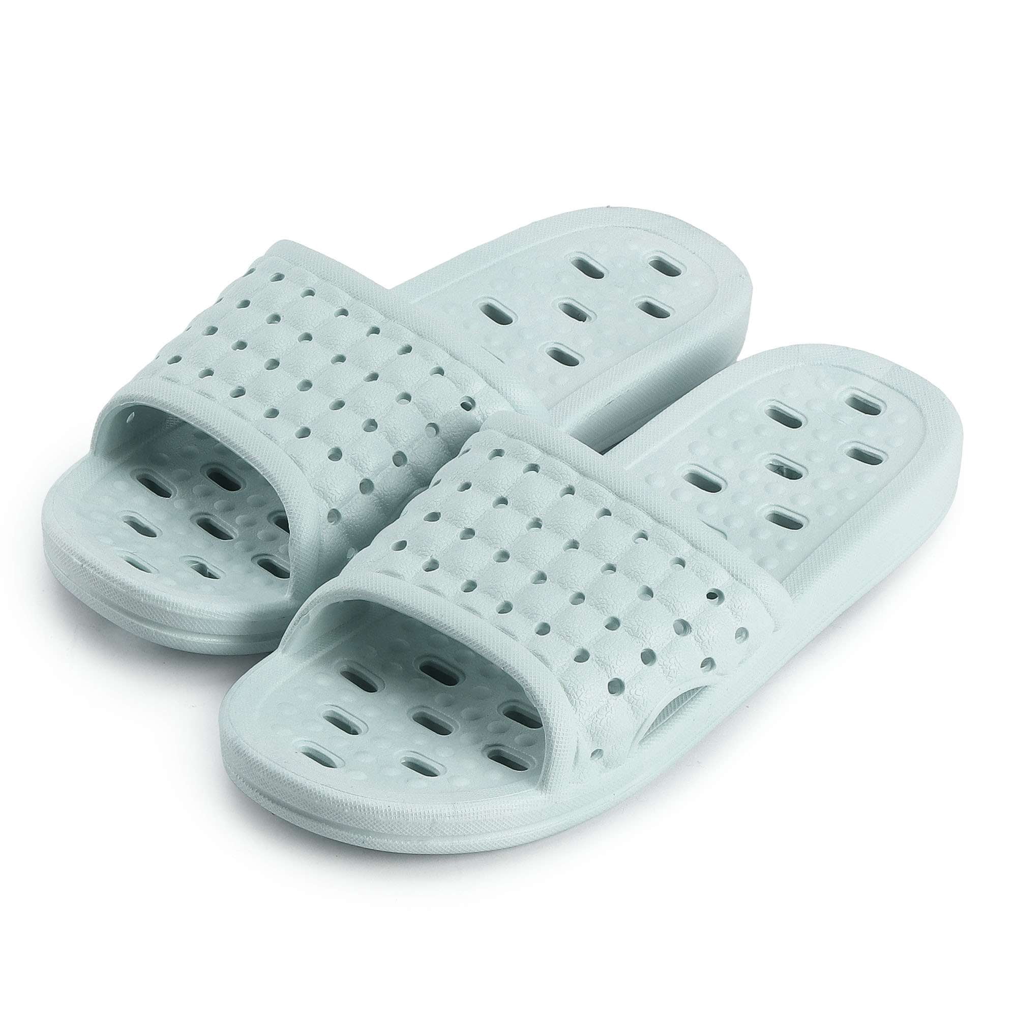 LAVA Women Men Shower Shoes Quick Drying Non Slip Bath Slippers Shower Sandals with Drain Holes Light Blue