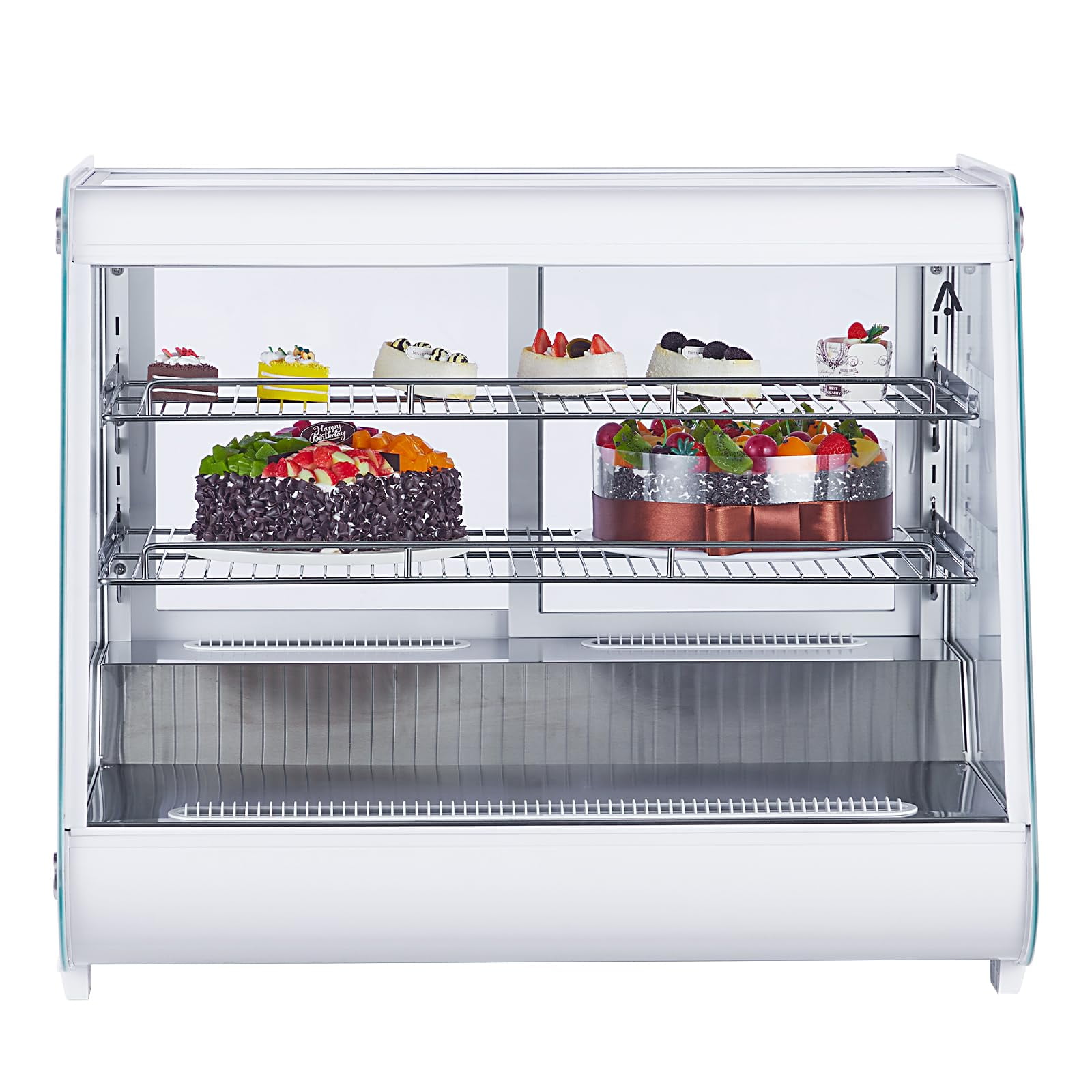 Commercial Cake Display Refrigerator, 5.3 Cu.Ft./149L Single-Door Merchandiser with Interior LED Lighting, Double-Layered Glass, Countertop/Floor Refrigerator, 110v