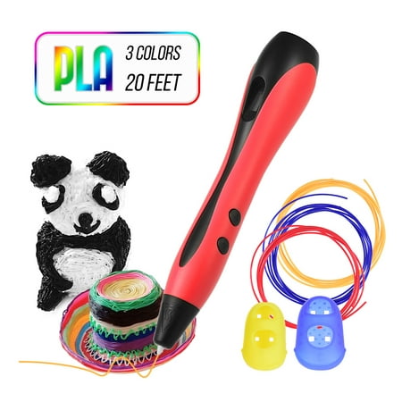 3D Pen with PLA Filament Refills LCD Screen Professional 3D Drawing Printing Pen Extruding Speed Temperature Control Perfect Gift for Kids Adults DIY Arts and Crafts