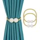 thumbnail image 2 of Paquete de 2 alzapaños magnéticos para cortinas, los alzapaños más convenientes, clips de tejido, soporte para correas de cuerda para cortinas grandes, anchas o gruesas (dorado), 2 of 3