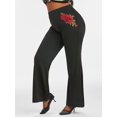 thumbnail image 1 of Pantalones de Bengala Bordado Floral con Apliques en Talla Extra Rosegal  Pantalones de talla grande, 1 of 5