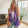 thumbnail image 2 of Psesaysky Women’s Vest Tops Fall Winter Sleeveless Purple Hunting Camo Branch Print Blazer Jackets Single Button Work Suit with 2 Pockets, Size 2XL, 2 of 6