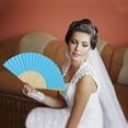 thumbnail image 5 of Unique Bargains 1 Pc Portable DIY 7-Inch Blank Folding Fan for Masquerade Bamboom Paper Blue, 5 of 5
